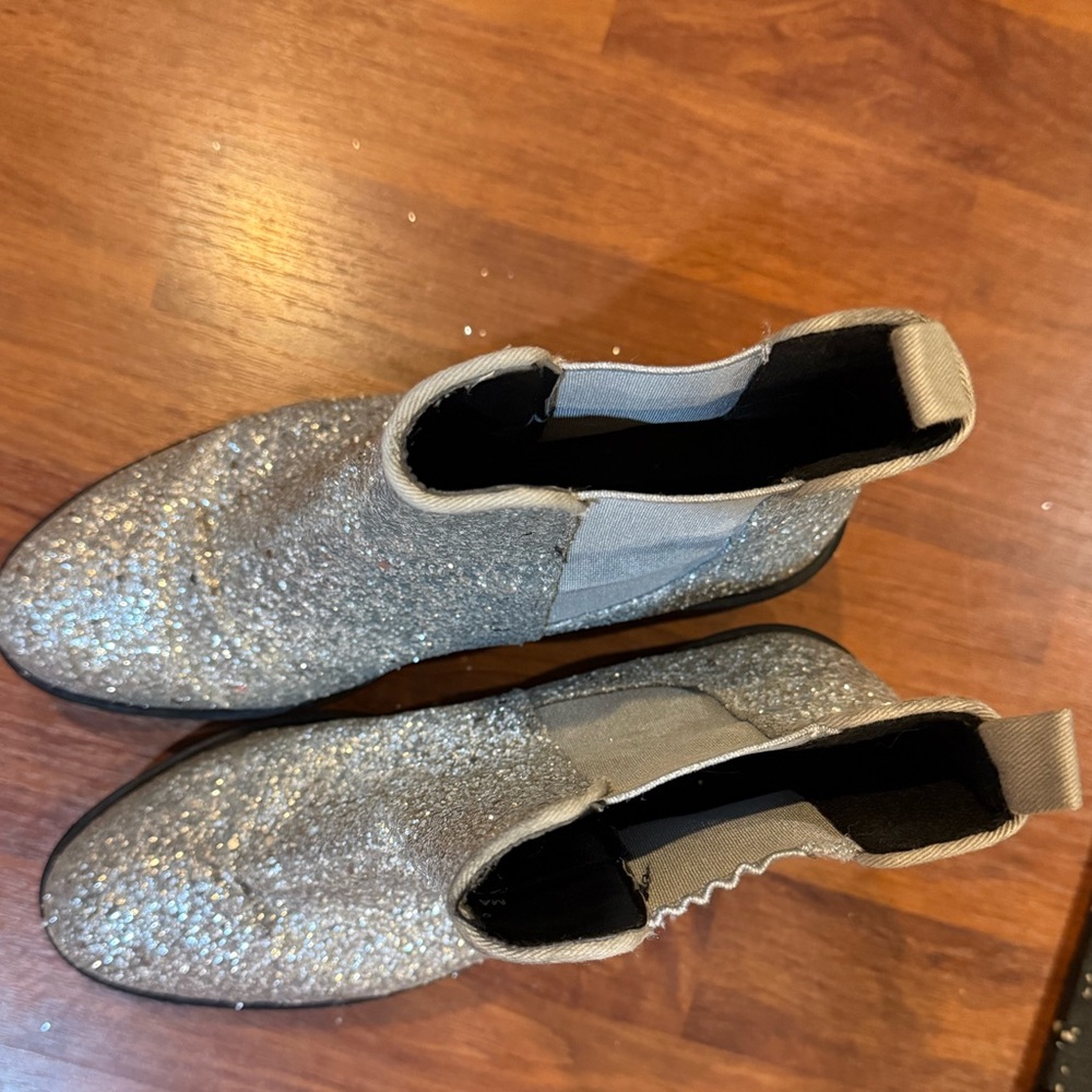 ASOS Glittery Silver Ankle Boots size 8.5 - Picture 7 of 8